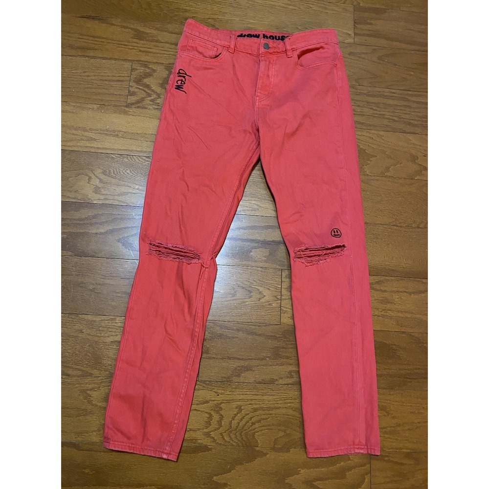 Drew House Red Distressed Jeans One Of The First Made (2020)Button Fly 30 (32x30